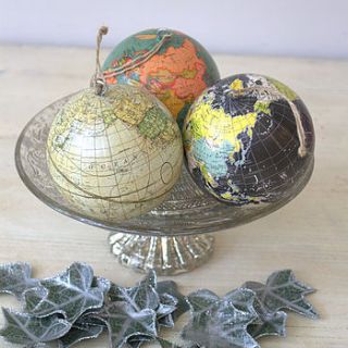 vintage atlas decorations by ella james