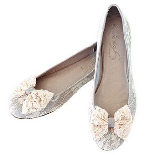 willow lace bow ballerina shoes *rrp £60* by stasia