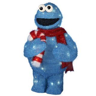 Kurt Adler UL 50 Light 28" Tinsel Cookie Monster with Package   Seasonal Decor
