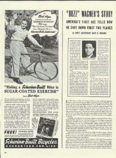 Bob Hope for Schwinn Lightweight bicycle ad 1941 Entertainment Collectibles