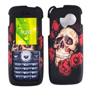 Huawei M228 Graphic Rubberized Protective Hard Case   Rose Skull Cell Phones & Accessories