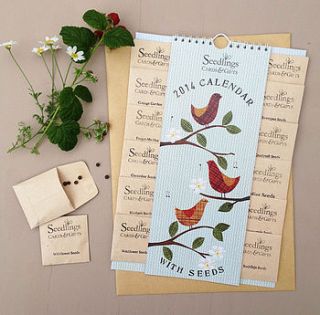 2014 calendar with seeds by seedlings cards