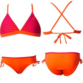 Hurley Surfside Stripe Banded Triangle & Tunnel Swimsuit   Girls