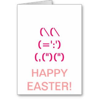 Cute pink bunny symbol card