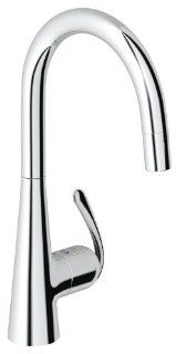 Grohe 32 226 000 Ladylux3 Pro Main Sink Dual Spray Pull Down Kitchen Faucet, StarLight Chrome   Touch On Kitchen Sink Faucets  