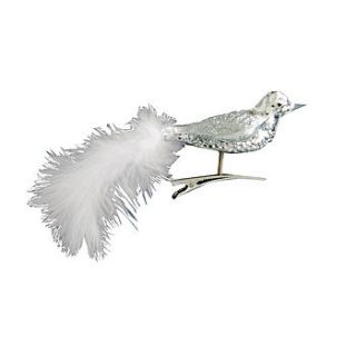 silver glass bird decorations set by idyll home ltd