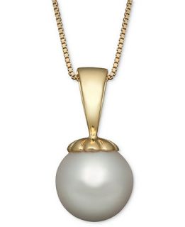 Pearl Necklace, 14k Gold White South Sea Pearl Pendant (8mm)   Necklaces   Jewelry & Watches