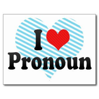 I Love Pronoun Post Card