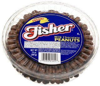 Fisher Milk Chocolate Peanuts, 14 Ounce Tubs (Pack of 6)  Chocolate Candy  Grocery & Gourmet Food