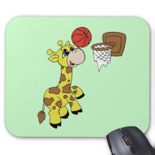 Giraffe Basketball T shirts and Gifts Mouse Pads