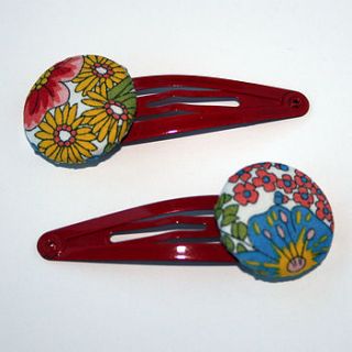 liberty fabric hair clips by nickynackynoo