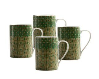 222 Fifth 3001GR748A1 Theorie Mugs, Green, Set of 4 Kitchen & Dining