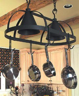 Stone Country Ironworks Oval Dutch Lighted Pot Rack in Fired Copper 903 222 COP   Kitchen Pot Racks