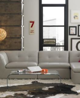 Novara Leather Sectional Living Room Furniture Collection, Power Reclining   Furniture