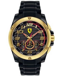 Scuderia Ferrari Watch, Mens Swiss Chronograph Paddock Black Ion Plated Steel Bracelet 46mm 830089   Watches   Jewelry & Watches