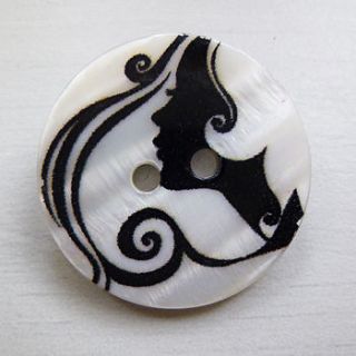 female profile shell brooch by charlie boots