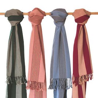 handwoven cotton striped paz scarf by jalabil