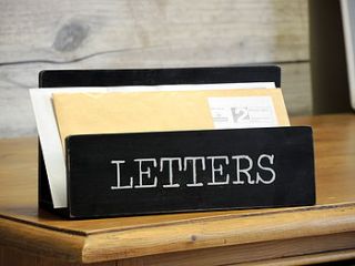 black wooden letter rack by alphabet interiors