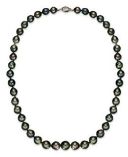 Pearl Bracelet, 14k Gold Black Cultured Freshwater Pearl Strand (7 8mm)   Bracelets   Jewelry & Watches