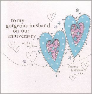 handmade husband anniversary card by eggbert & daisy