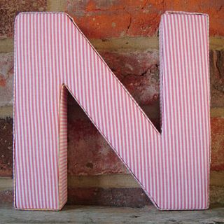 pink striped fabric alphabet wall letters by pushka knobs