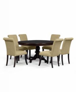 Bradford Dining Room Furniture, 7 Piece Set (Round Table, 4 Side Chairs and 2 Arm Chairs)   Furniture