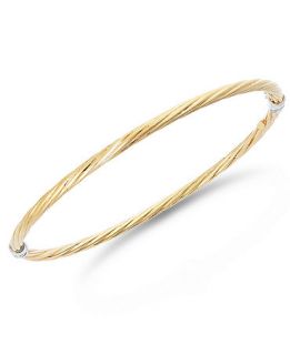 Twist Bangle Bracelet in 14k Gold over Sterling Silver   Bracelets   Jewelry & Watches