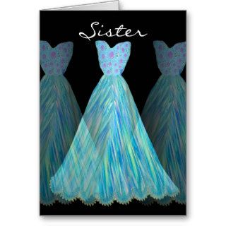 SISTER   Maid of Honor TURQUOISE WATERFALL Dresses Cards