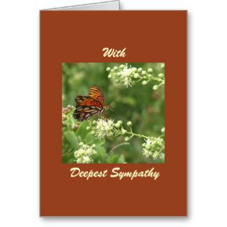 With Deepest Sympathy, Orange Butterfly Cards