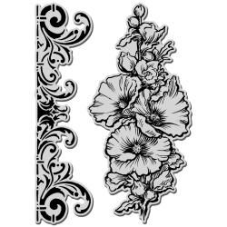 Stampendous Jumbo Cling Rubber Stamp Hollyhock STAMPENDOUS Clear & Cling Stamps