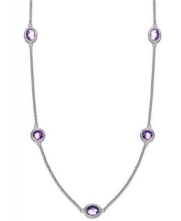 Sterling Silver Necklaces, Amethyst Station Necklaces (4 12 ct. t.w.)   Necklaces   Jewelry & Watches