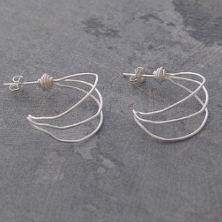 silver triple wire hoop earrings by otis jaxon silver and gold jewellery