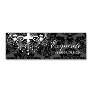 311 ExquisiteWhite Chandelier Damask Business Cards