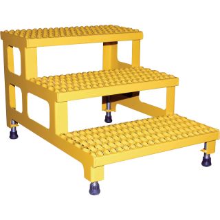 Vestil Adjustable Step-Mate Steel Stand — 3 Steps, 24in. x 36in., Model# ASP-24-3  Work Station Steps   Crossovers
