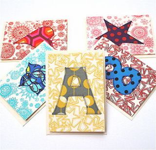 five assorted fabric & printed cards by zozos