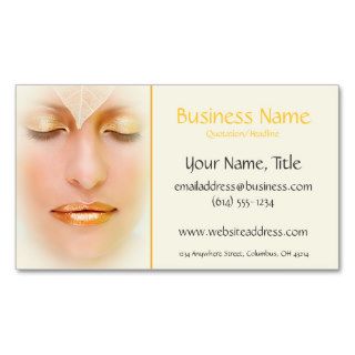 Gold Makeup Woman Natural Business Cards