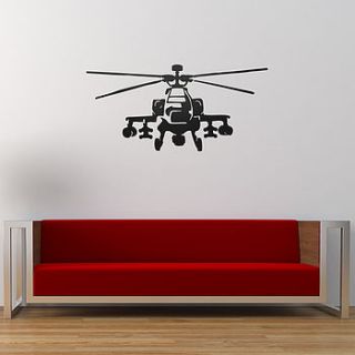 apache helicopter vinyl wall sticker by oakdene designs