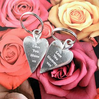 'love you mummy' long heart keyring gift by multiply design