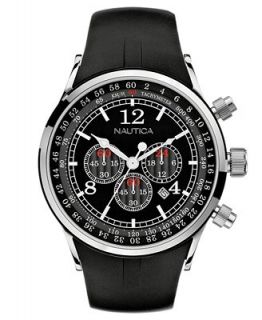 Nautica Watch, Mens Black Chronograph Resin Strap N13530G   Watches   Jewelry & Watches