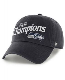47 Brand Super Bowl XLVIII Seattle Seahawks Clean Up Cap   Sports Fan Shop By Lids   Men