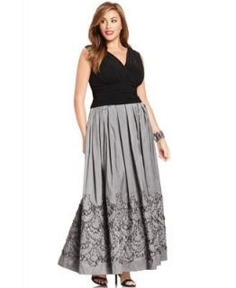 JR Nites Plus Size Dress, Sleeveless Sequin Embroidered Gown   Dresses   Plus Sizes