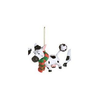Cow with Snowball Christmas Ornament   Decorative Hanging Ornaments