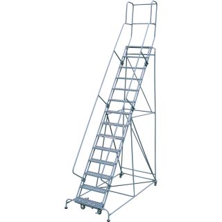 Cotterman Rolling Steel Ladder — 450-Lb. Capacity, 14-Step Ladder, 140in.H Platform, Model# D047006203  Rolling Ladders   Platforms