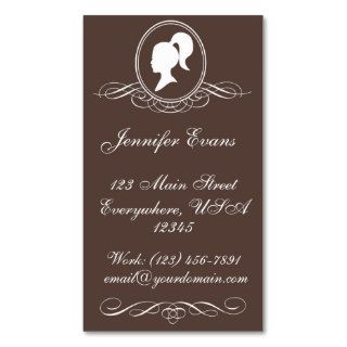 Calligraphy Cameo Business/Profile Card Business Card Template