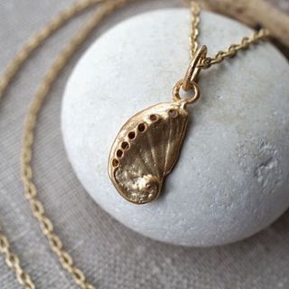 gold shell necklace by martha jackson