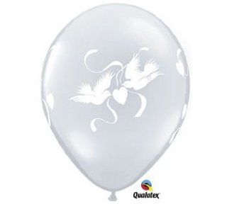 Wedding Love Doves Qualatex Balloons, Diamond Clear 25 Per Pack Health & Personal Care