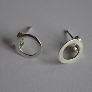 sterling silver flat cosmic earrings by fran regan jewellery