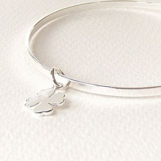 lucky charm sterling silver bangle by silversynergy