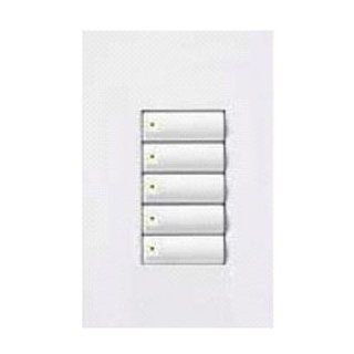 Lutron QSWS2 5BN WH Qsws2 Wallstn 5B N/Ins Wh Unengraved White   Electrical Outlet Switches  