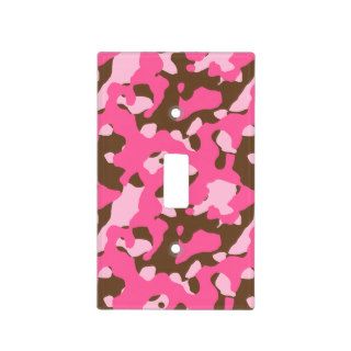 Pink and Brown Camo Pattern Light Switch Plate